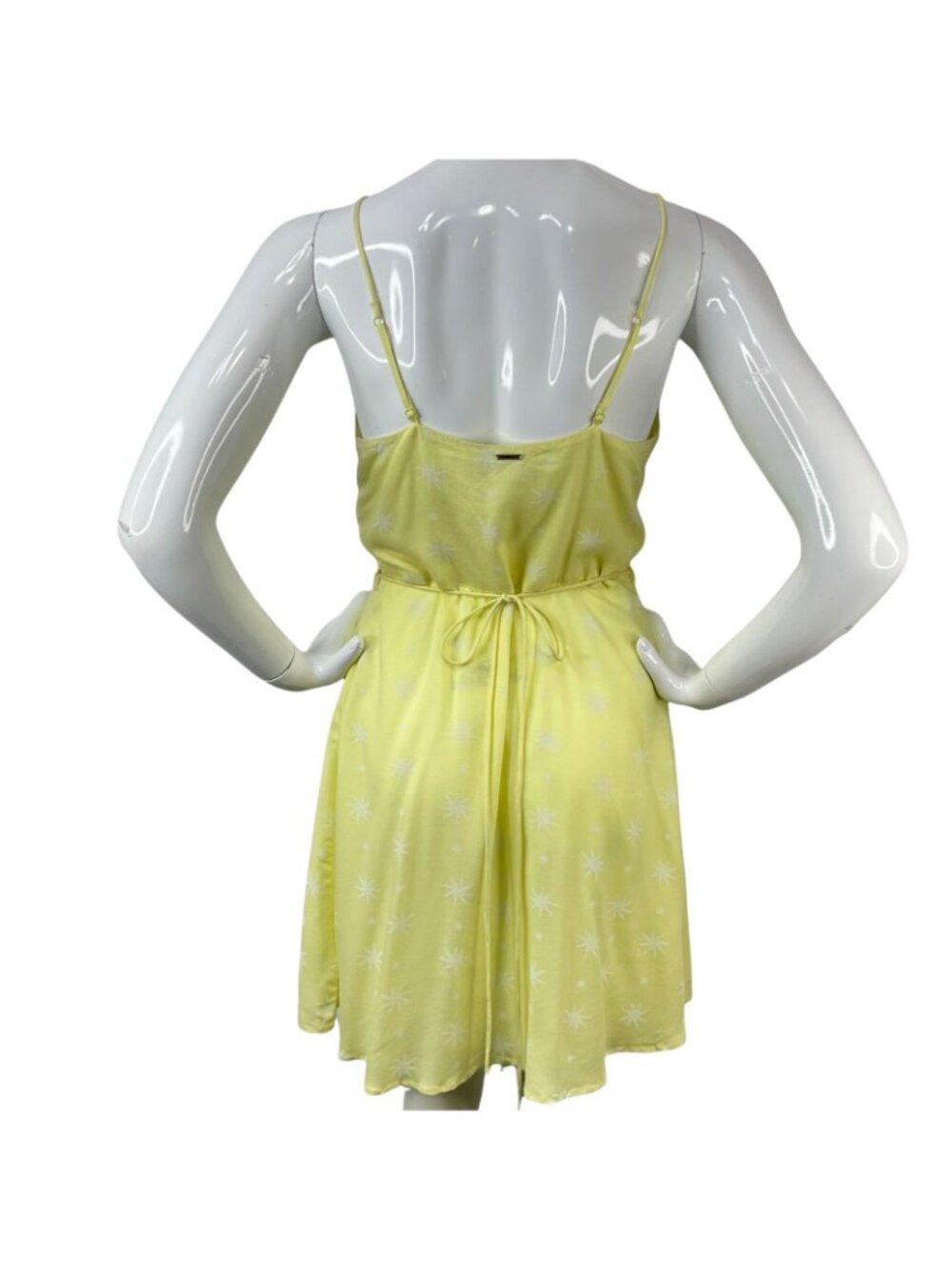 Volcom Dress Womens Size S Yellow Things Changing Wrap Starfish Visco Nwt $49 - Picture 3 of 10